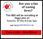 Help the National Blood Service at the Leek Game